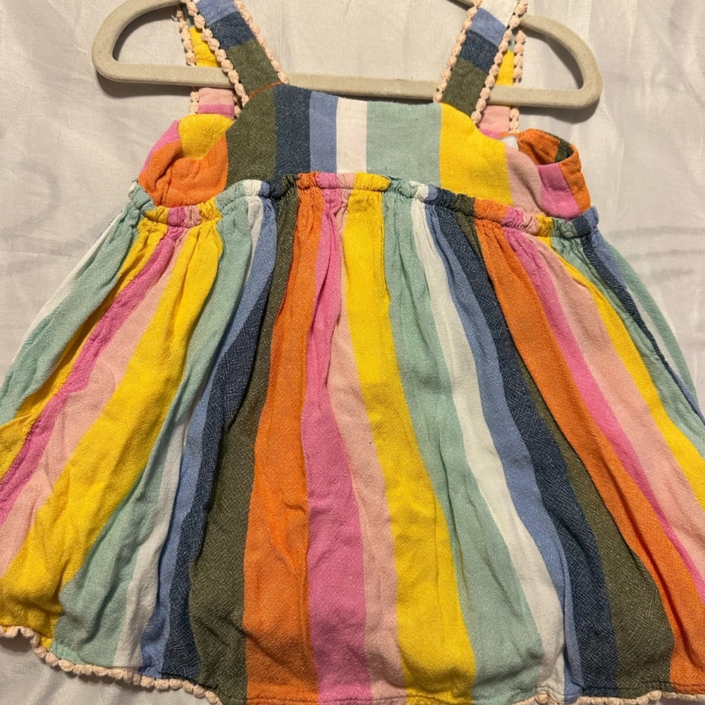 Colorful Striped Kids Casual Dress
